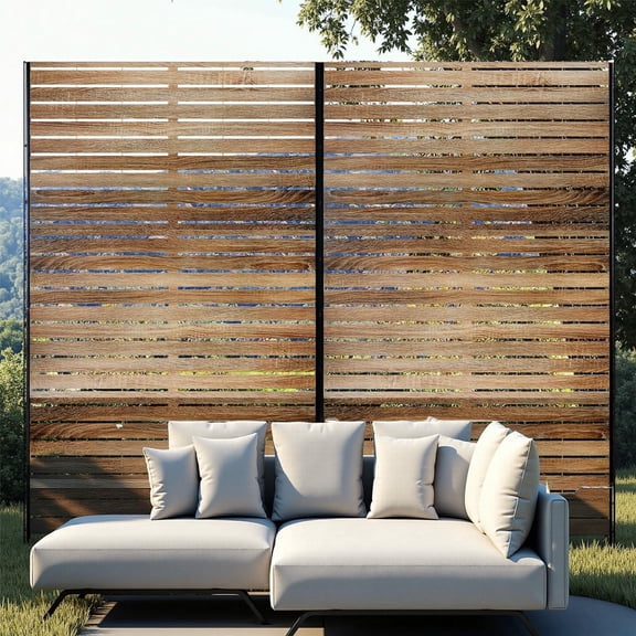 Privacy Screen, Outdoor Decorative Panels with Stand, Planter Wall Metal Fence Panels, Modern Privacy Screen Fence Free Standing