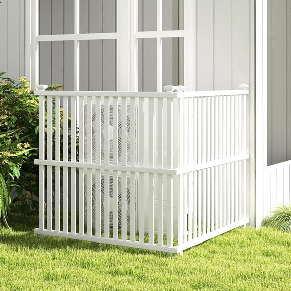 Privacy Screen Panel Kit, AC Unit & Trash Can Enclosure Cover with Easy Installation, Decorative Outdoor Fence for Patio and Yard, White