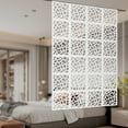 thumbnail image 1 of Privacy Screen Panels Hanging Room Divider Decorative Hollow Out Design Wall Screen Panels White, 1 of 19