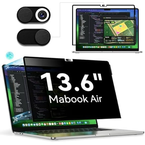 Privacy Screen Protector Compatible with MacBook Air M2 13.6 Inch (2022 Release), Easy On/Off Removable Anti Spy Blue Light Glare Shield Film Laptop Privacy Filter for Apple Mac Air 13" M2 (A2681)