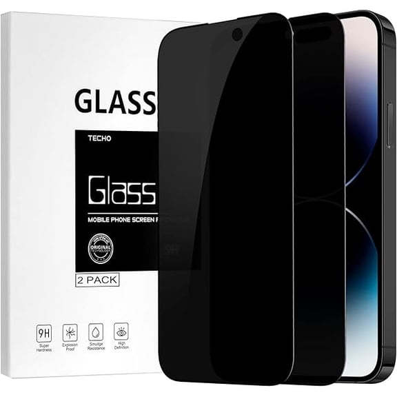 Privacy Screen Protector Compatible with iPhone 14 Pro Max Tempered Glass Film (Edge to Edge Full Coverage) (Anti Spy Private) (9H Hardness) (2 PACK) (6.7 inch)