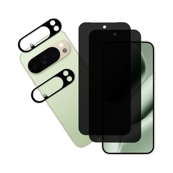 Privacy Screen Protector Designed For Google Pixel 10 Pro Anti Spy Private Tempered Glass Film 2-Pack Camera Lens Protector Film 2-Pack