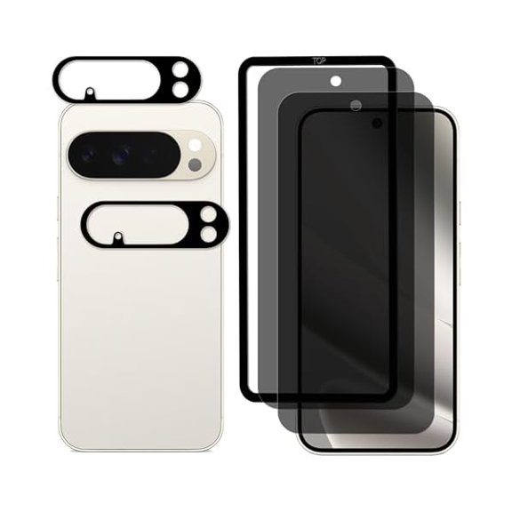 Privacy Screen Protector Designed For Google Pixel 10 Pro XL Anti Spy Private Tempered Glass Film 2-Pack Camera Lens Protector Film 2-Pack