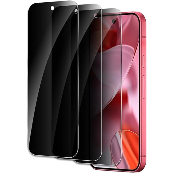 Privacy Screen Protector for Google Pixel 9A, Shatterproof Tempered Glass Accessories, Anti Spy Tempered Glass Film, Case Friendly Ultra Resistant 9H Hardness Anti-Glare HD Black -3 Pack