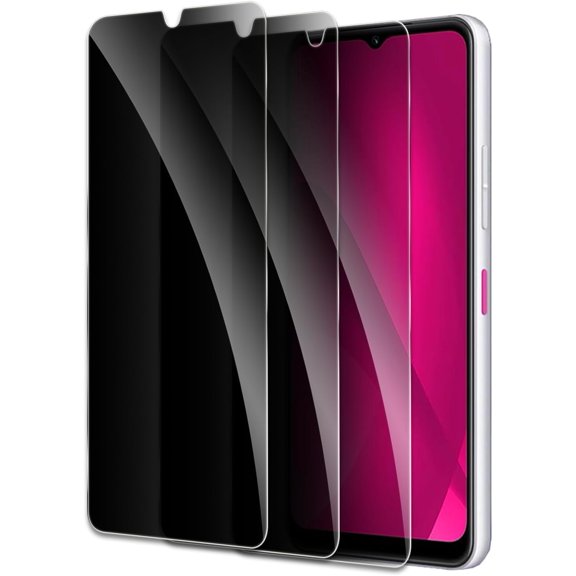 Privacy Screen Protector for T-Mobile Revvl 7, Shatterproof Tempered Glass Accessories, Anti Spy Tempered Glass Film, Case Friendly Ultra Resistant 9H Hardness Anti-Glare HD Black -3 Pack