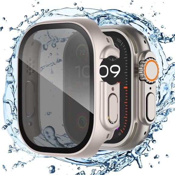 Privacy Screen Protector for Watch Ultra 2/Ultra Case 49mm, Waterproof Ultra-Thin Hard PC Bumper with HD Anti-Spy Tempered Glass Protector Face Cover for iWatch 49mm [True 28Anti Spy] Privacy Screen