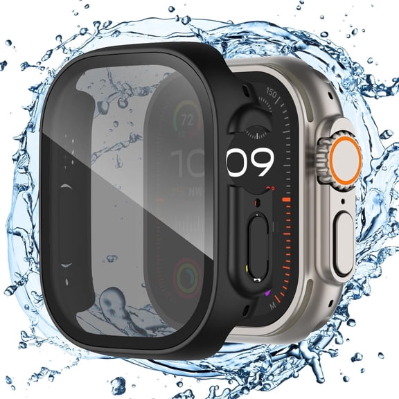 Privacy Screen Protector for Watch Ultra 2/Ultra Case 49mm, Waterproof Ultra-Thin Hard PC Bumper with HD Anti-Spy Tempered Glass Protector Face Cover for iWatch 49mm [True 28Anti Spy] Privacy Screen