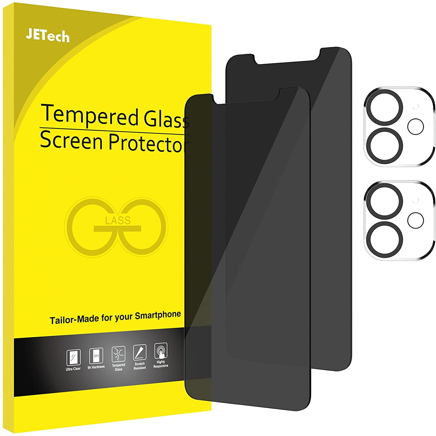 JETech AntiSpy Screen and Camera Lens Protector, Compatible with