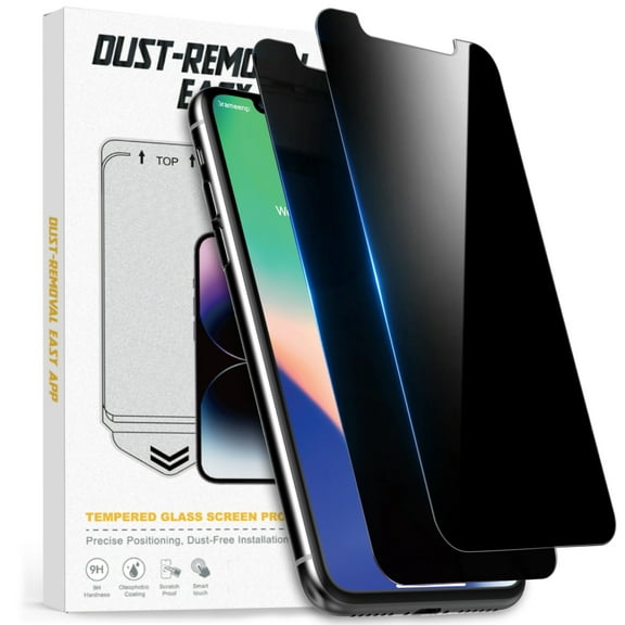 Privacy Screen Protector for Apple iPhone 11 Pro Max/XS Max, 2 - Pack Shatterproof Tempered Glass Protector Film 6.5"