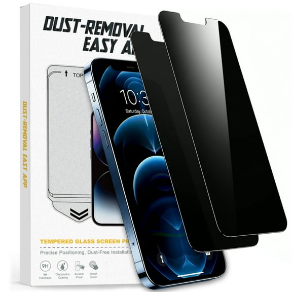 Privacy Screen Protector for Apple iPhone 12 Pro Max, 2 - Pack Shatterproof Tempered Glass Protector Film 6.7"