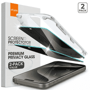 2-Pack Privacy Screen Protector for iPhone 15/iPhone 16, Shatterproof Tempered Glass Film 6.1[With Easy Installation Frame]