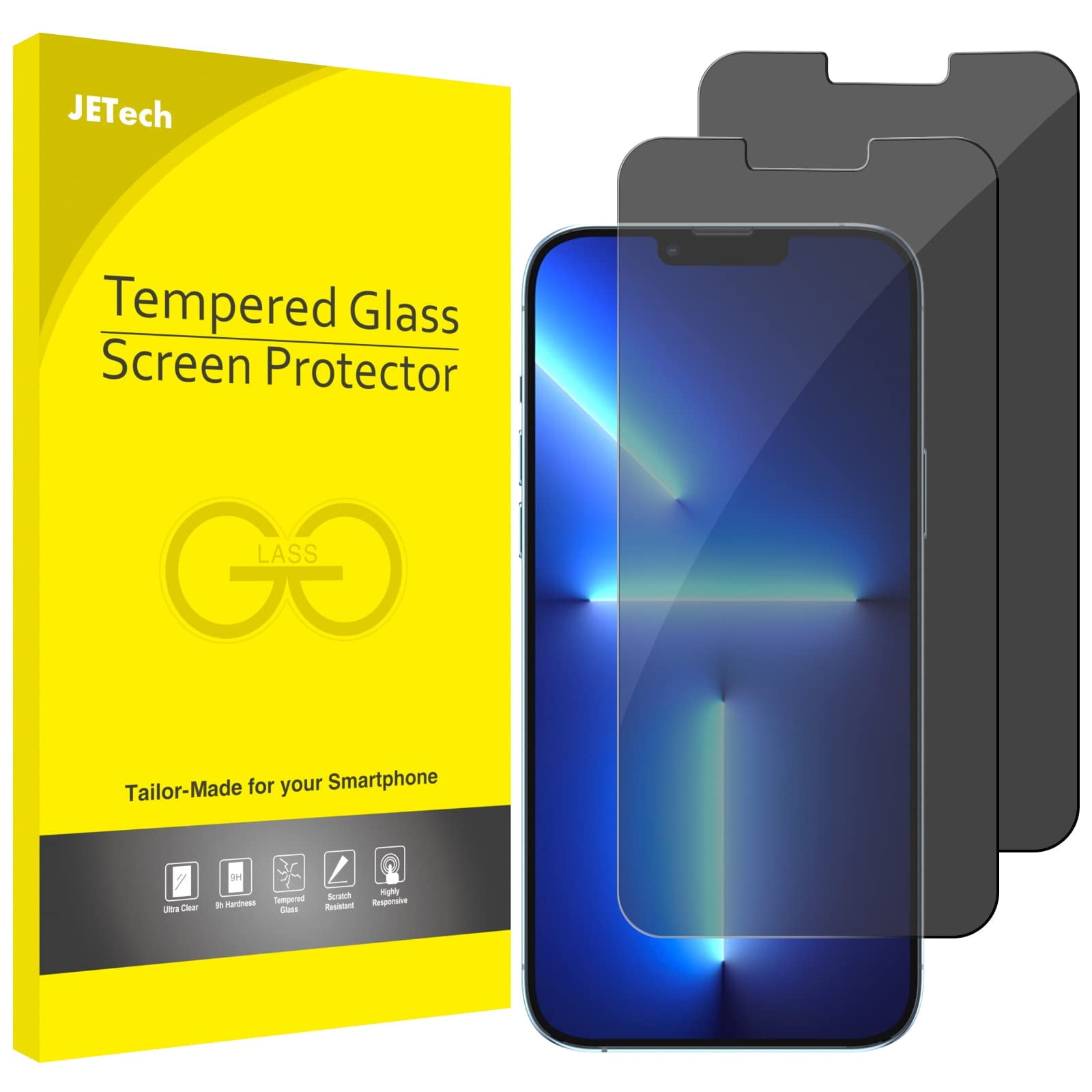 2-Pack Anti-Spy Privacy Screen Protector, iPhone 13 Pro Max 6.7in