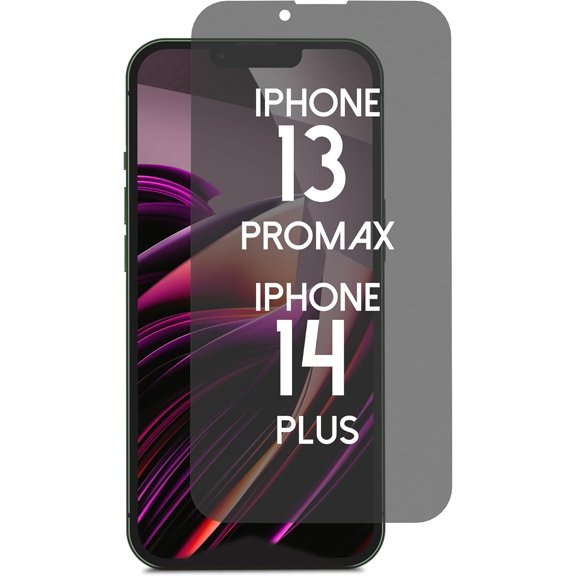 Privacy Screen Protector for iPhone 14Plus/13Promax - Blue Light Blocking Privacy Tempered Glass 6.7" with Alignment Tool Kit [1 Pack] - | Anti-Fingerprint | Scratch Resistant | Case Friendly