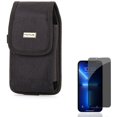 thumbnail image 1 of Privacy Screen Protector w Case Belt Clip for iPhone 13/Pro - Tempered Glass Curved Anti-Spy Anti-Peep 3D Edge, Rugged Holster Canvas Cover Pouch A7B Compatible With iPhone 13/Pro, 1 of 13