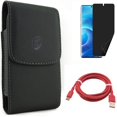 thumbnail image 1 of Privacy Screen Protector w Case Belt Clip w 6ft USB-C Cable for Samsung Galaxy S20 - TPU Film [NOT GLASS], Leather Holster, Red Charger Cord D3N fits Samsung Galaxy S20 Model, 1 of 1