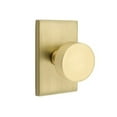 thumbnail image 1 of Privacy Set, Modern Rectangle Rosette, Modern Round Knob, Satin Brass, 1 of 1