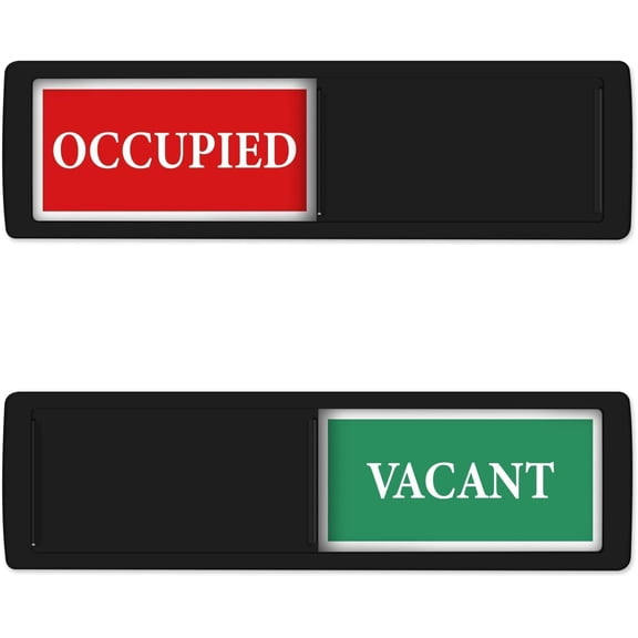 Privacy Sign, Magnetic Slider Door Indicator, For Home Bathroom, Office Restroom, Hotel & Hospital, Non-Scratch with Clear Bold Colored Text, Easy-to-Read Privacy Door Sign (Vacant/Occupied)