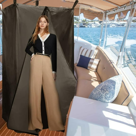 Privacy Tent for Boats, 420D Marine Grade Waterproof Fabric Privacy Room and Changing Room for Boats, Easy to Install Under Bimini Top, 30" L 27" W 72" H