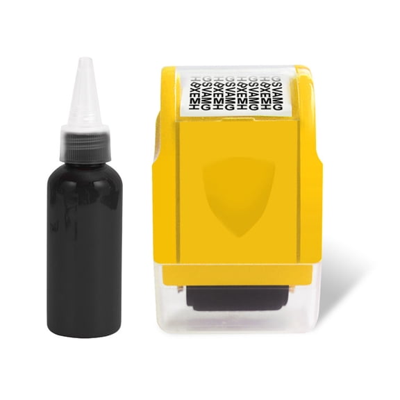 Privacy Theft Prevention Roller Stamper with Clear Lid Security Roller Stamper for Mail Privacy Confidential Document