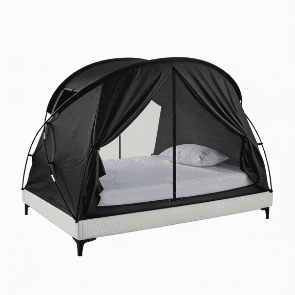 Privacy Twin Size Bed Tent for Adults Kids,Blackout Sleep Bed Tents Canopy Mosquito Net Mesh Windows
