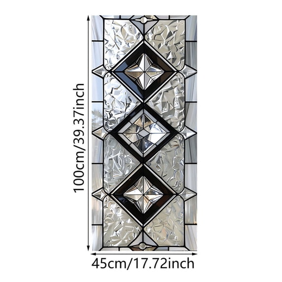 Privacy Window Film 17.7"x39.4" Home Decorative Geometry Glass Window Film PVC Static Cling Sticker for Glass Door Home and Office Bathrooms Glass Sticker