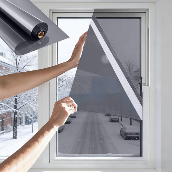 Privacy Window Film, One Way Mirror Reflective Glass Tint for Daytime UV Blocking, Static Cling Solar Control Cover for Home Office Sliding Door Heat Reduction, 16x78in
