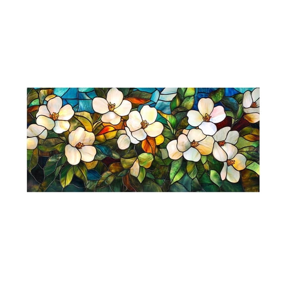 Privacy Window Film Stained Glass, 18X60 In, Window, Faux Stained Glass, Hallway Placement, Multitone, 1 Pc