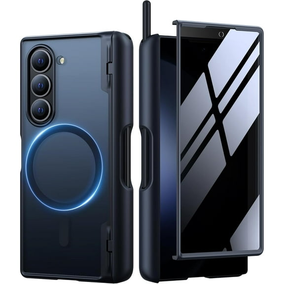 Privacy for Z Fold 6 Case with Anti-Peep Front Screen Protector, Compatible with Magsafe, Built-in Magnetic Hinge Protector&S Pen Holder Full Body Phone Case for Samsung Galaxy Z Fold6, Black