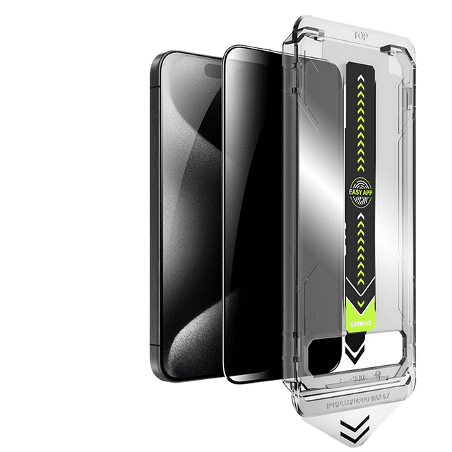 Privacy screen protector for iPhone 16, 9H tempered glass, autodust