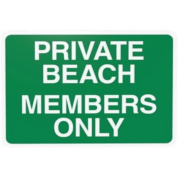 Private Beach Members Only Warning Sign, Private Property Metal Signs for Home Business Outdoor Indoor Road Yard Garage Street Wall Caution Custom Decor 12 x 8 Inch