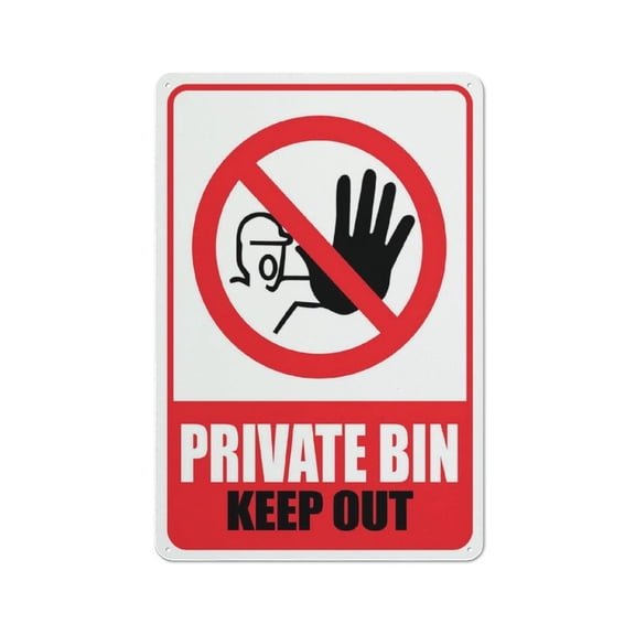 Private Bin Keep Out Sign Rust Free Easy To Read & Sturdy Keep Out Outdoor Metal Signs For Home Farm Yard (Aluminum) Size: 12 x 16 inch