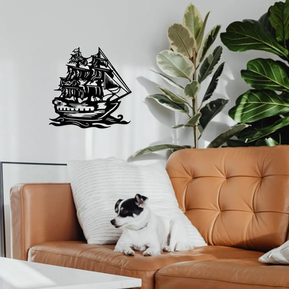 Private Boat Metal Wall Art Decor Matte Style Wall Hanging Decor Silhouette Wall Art for Home Garden Hotel Office Wall Festival Decoration Gift 11.5711.38 Inch Colorful