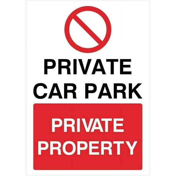 Private Car Park Private Property Portrait Sign Parking Signs & Permits Metal Sign Tin Sign 8x12 Inch - Caution Safety Warning Security Signs Indoor & Outdoor Signs for Home, Office, Work