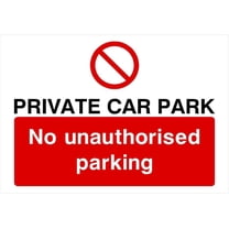 Private Car Park No Unauthorised Parking Sign Parking Signs & Permits Metal Sign Tin Sign 8x12 Inch - Caution Safety Warning Security Signs Indoor & Outdoor Signs for Home, Office, Work