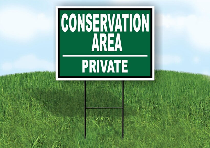 Private Conservation Area Green Yard Sign Road Sign (Excluding Stand ...