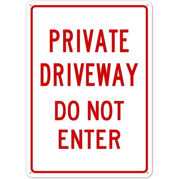Private Drive Do Not Enter Metal Sign, Informational Decorative Wall Display for Property, Private Drive Warning Sign, 8x12 Inch