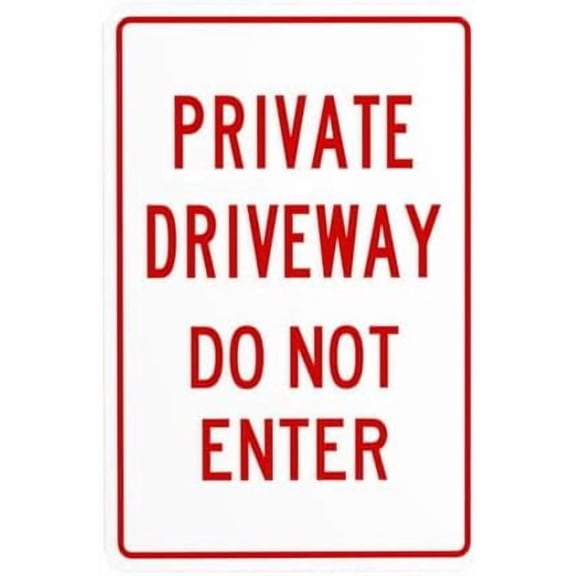 Private Drive Do Not Enter Warning Sign, Driveway Metal Signs for Business Home Outdoor Indoor Road Yard Garage Street Wall Caution Custom Decor 8 x 12 Inch