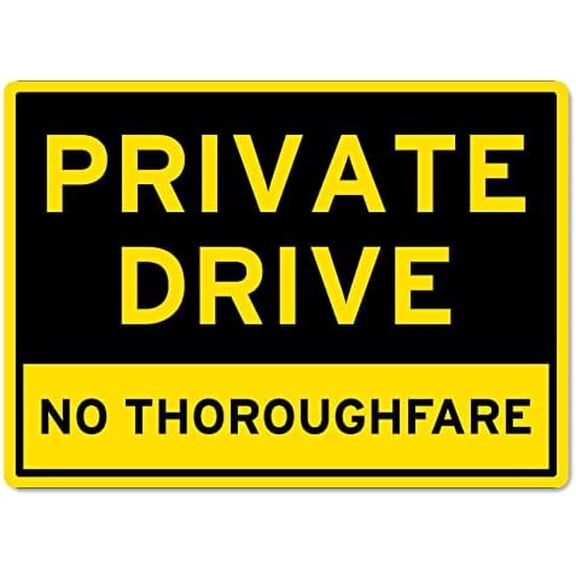 Private Drive No Thoroughfare Sign Traffic and Parking Metal Tin Sign 8x12 Inches
