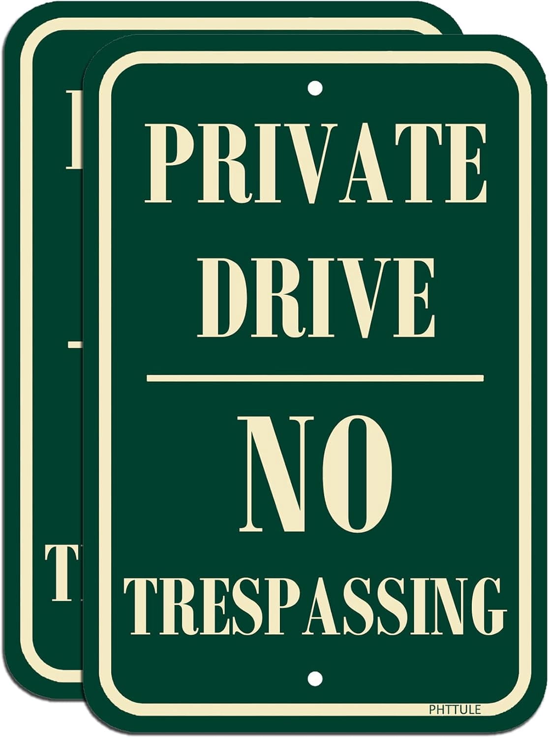 Private Drive No Trespassing Signs 2 Pack, 8