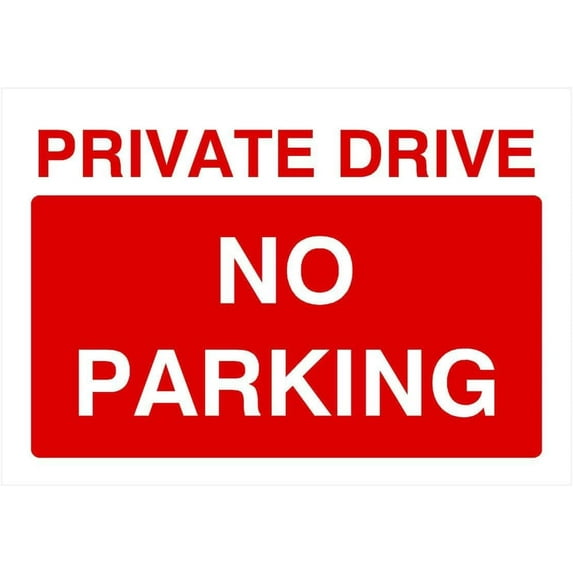Private Drive No Parking Sign Parking Signs & Permits Metal Sign Tin Sign 12x16 Inch - Caution Safety Warning Security Signs Indoor & Outdoor Signs for Home, Office, Work
