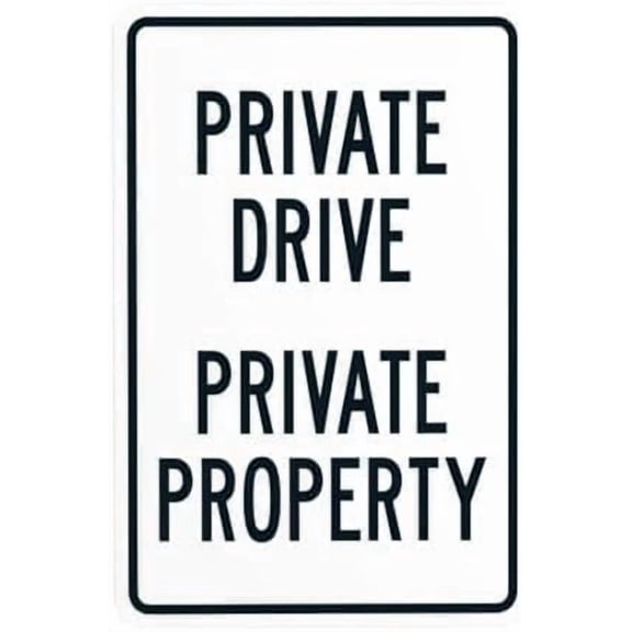 Private Drive Private Property Warning Metal Sign, Security Plaque for Business Home Road Yard Garage Street, Driveway Protection Sign, 8x12 Inch
