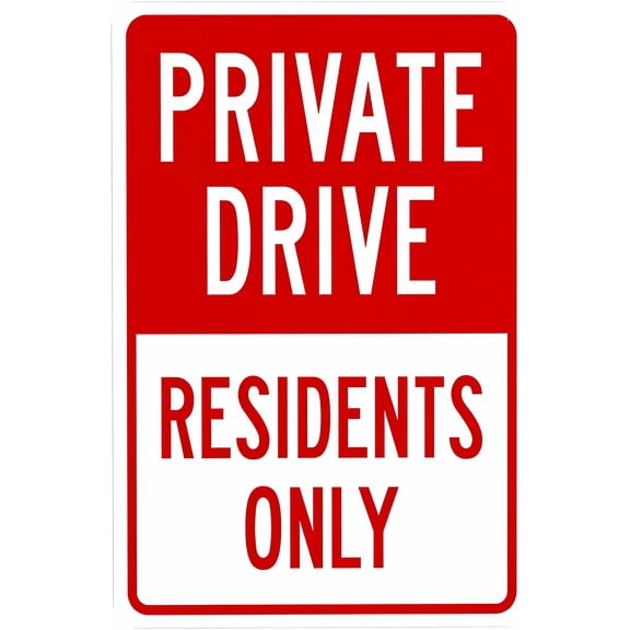Private Drive Residents Only Sign 8"x12" - Security Metal Wall Decor for Business Office Yard Street Road Home Caution