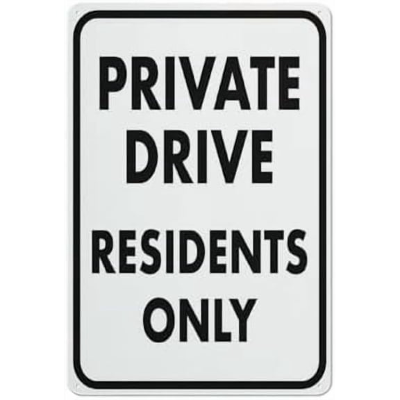 Private Drive Residents Only Sign Warning Tin Sign Home Kitchen Farm Garden Garage Wall Decor 12X8 Inch