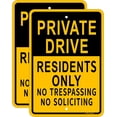 thumbnail image 1 of Private Drive Sign,No Trespassing No Soliciting Residents Only Sign,16 x 12 inches,Reflective Aluminum,UV Printed,Weather Resistant,Waterproof,Durable Ink,Easy to Mount,Outdoor Use,2 Pack, 1 of 5