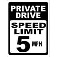 thumbnail image 1 of Private Drive Speed Limit 5 MPH Sign. 8" x 12" Metal., 1 of 5