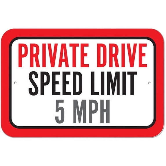 Private Drive Speed Limit 5 mph Sign