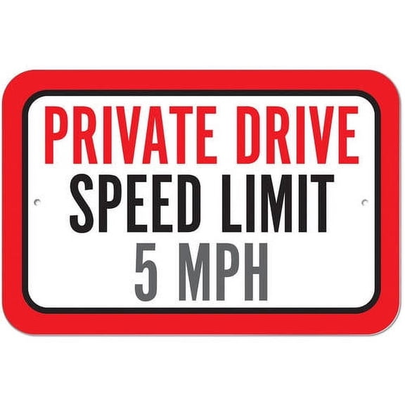 Private Drive Speed Limit 5 mph Sign