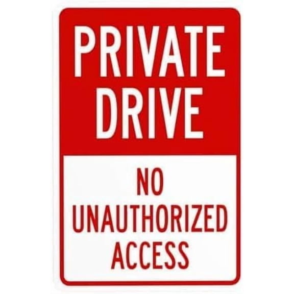 Private Drive No Unauthorized Access Warning Metal Sign 8x12 Inch Security Notice Plaque Signage Marker for Home Business Yard Driveway Road Garage Street Outdoor Indoor Wall Decor Alert Reminder