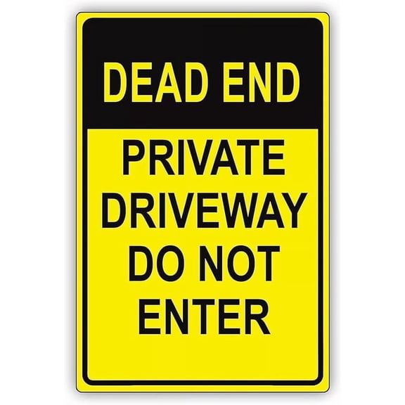 Private Driveway Do Not Enter Novelty Notice 8"x12" - Metal Tin Sign Man Cave Wall Decor