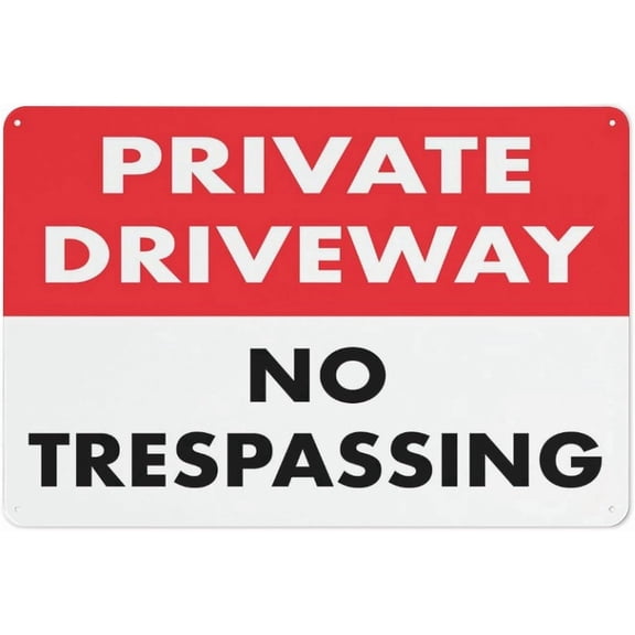 Private Driveway No Trespassing Warning Security Outdoor Sign - 8"x12", Reflective, Weatherproof - Home, Business, Ranch, Rural Property